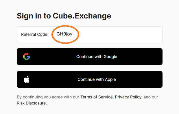 Cube Exchange Referral Code